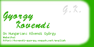 gyorgy kovendi business card