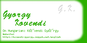 gyorgy kovendi business card